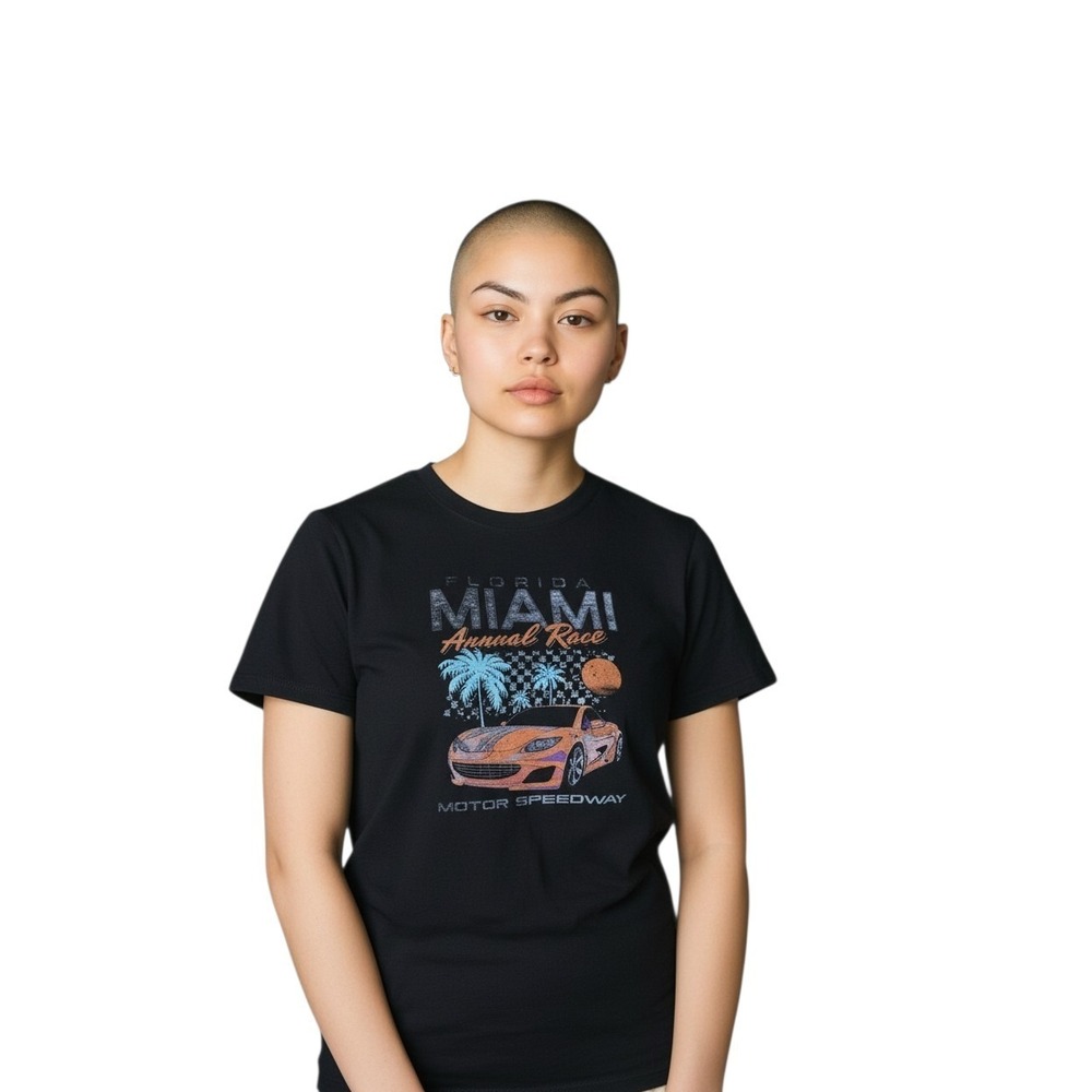 Edikted Florida Miami Annual Race Motor Speedway Graphic Tee Black‎ Small